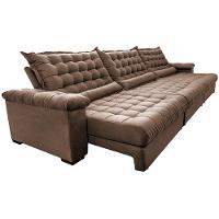 Sofá Retrátil e Reclinável 4,15m Molas Ensacadas Cama inBox Big Space com Bordado 3D Velusoft Castor - 8
