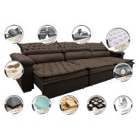 Sofá Retrátil e Reclinável 4,12m Molas Ensacadas Cama inBox Botonê Espuma Viscoelástico Café - 3