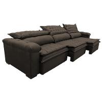 Sofá Retrátil e Reclinável 4,12m Molas Ensacadas Cama inBox Botonê Espuma Viscoelástico Café - 8