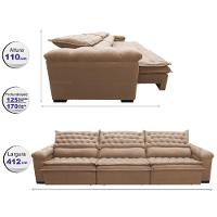 Sofá Retrátil e Reclinável 4,12m Molas Ensacadas Cama inBox Botonê Espuma Viscoelástico Bege - 2