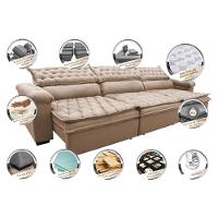 Sofá Retrátil e Reclinável 4,12m Molas Ensacadas Cama inBox Botonê Espuma Viscoelástico Bege - 3