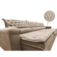 Sofá Retrátil e Reclinável 4,12m Molas Ensacadas Cama inBox Botonê Espuma Viscoelástico Bege