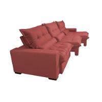 Sofá Retrátil e Reclinável 4,12m com Molas Ensacadas Cama Inbox Soft Tecido Suede Velusoft Vermelho - 8