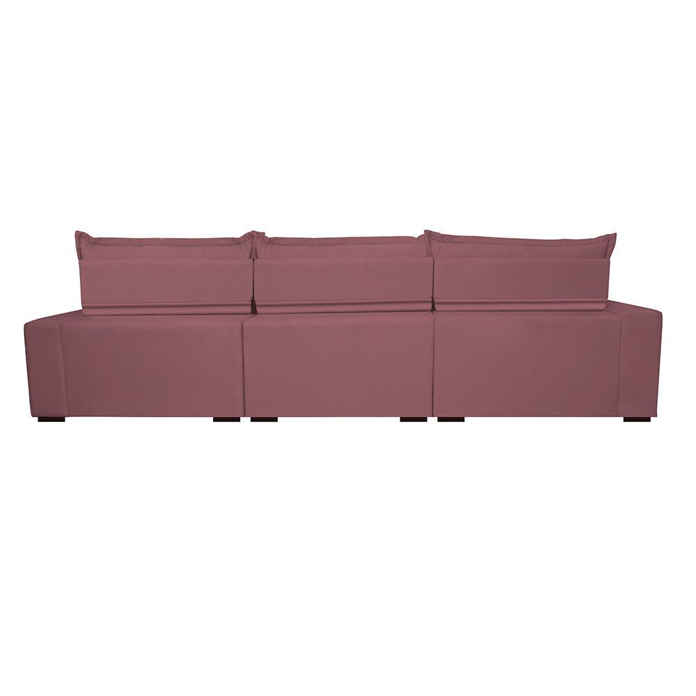 Sofá Retrátil e Reclinável 4,12m com Molas Ensacadas Cama Inbox Soft Tecido Suede Velusoft Vinho - 6