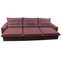 Sofá Retrátil e Reclinável 4,12m com Molas Ensacadas Cama Inbox Soft Tecido Suede Velusoft Vinho - 5