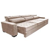 Sofá Retrátil e Reclinável 4,15m Cama inBox Big Star com SoftGel D40 Velupluma Bege - 7
