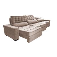 Sofá Retrátil e Reclinável 4,15m Cama inBox Big Star com SoftGel D40 Velupluma Bege - 8