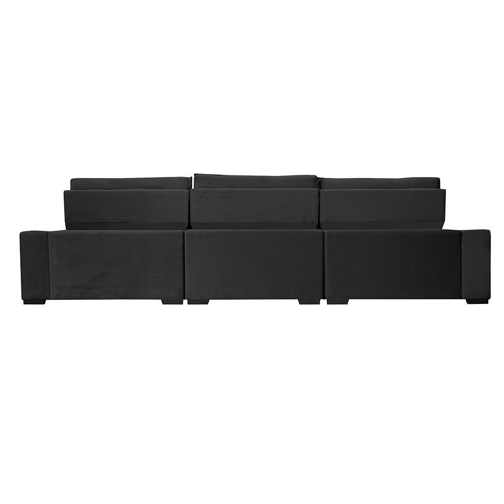 Sofá Retrátil e Reclinável 4,15m Cama inBox Big Puffer com SoftGel D40 Velupluma Preto - 6