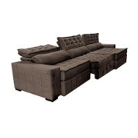 Sofá Retrátil e Reclinável 4,15m Cama inBox Big Puffer com SoftGel D40 Velupluma Café - 8
