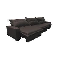 Sofá Retrátil e Reclinável 4,12m com Molas Ensacadas Cama inBox Prime Tecido Linho Marrom - 7