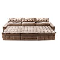 Sofá Retrátil e Reclinável 4,15m Cama inBox Big Puffer com SoftGel D40 Velupluma Castor - 5