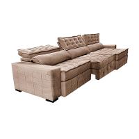 Sofá Retrátil e Reclinável 4,15m Cama inBox Big Puffer com SoftGel D40 Velupluma Castor - 8