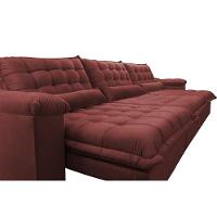 Sofá Retrátil e Reclinável 4,12m com Molas Ensacadas Cama inBox Aconchego Tecido Velusoft Vermelho