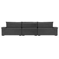 Sofá Retrátil e Reclinável 3,85m Molas Ensacadas Cama inBox Big Space com Bordado 3D Velusoft Cinza - 6