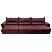 Sofá Retrátil e Reclinável 3,85m Molas Ensacadas Cama inBox Big Space com Bordado 3D Velusoft Vinho - 5