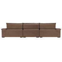 Sofá Retrátil e Reclinável 3,85m Molas Ensacadas Cama inBox Big Space com Bordado 3D Velusoft Castor - 6