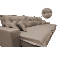 Sofá Retrátil e Reclinável 4,12m com Molas Ensacadas Cama inBox Prime Tecido Linho Bege Escuro