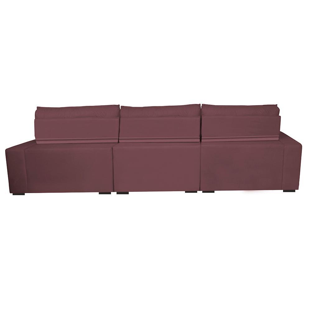 Sofá Retrátil e Reclinável 4,12m com Molas Ensacadas Cama Inbox Gold Tecido Suede Velusoft Vinho - 6