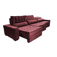 Sofá Retrátil e Reclinável 3,85m Cama inBox Big Star com SoftGel D40 Velupluma Vinho - 8