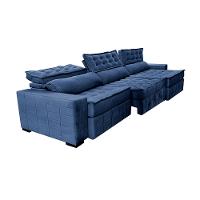 Sofá Retrátil e Reclinável 4,15m Cama inBox Big Puffer com SoftGel D40 Velupluma Azul - 8