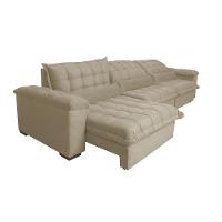 Sofá Retrátil e Reclinável 4,12m com Molas Ensacadas Cama inBox Aconchego Tecido Velusoft Bege - 8