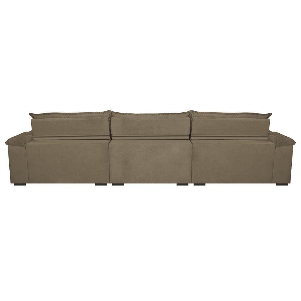 Sofá Retrátil e Reclinável 4,12m com Molas Ensacadas Cama inBox Aconchego Tecido Velusoft Castor - 6