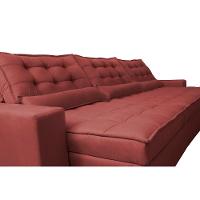 Sofá Retrátil e Reclinável 4,12m com Molas Ensacadas Cama Inbox Gold Tecido Suede Velusoft Vermelho - 5