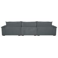 Sofá Retrátil e Reclinável 4,12m com Molas Ensacadas Cama inBox Aconchego Tecido Velusoft Cinza - 6