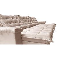 Sofá Retrátil e Reclinável 4,15m Cama inBox Big Fresh com SoftGel D40 Velupluma Bege