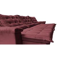 Sofá Retrátil e Reclinável 3,85m Cama inBox Big Fresh com SoftGel D40 Velupluma Vinho