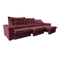 Sofá Retrátil e Reclinável 3,85m Cama inBox Big Fresh com SoftGel D40 Velupluma Vinho - 8