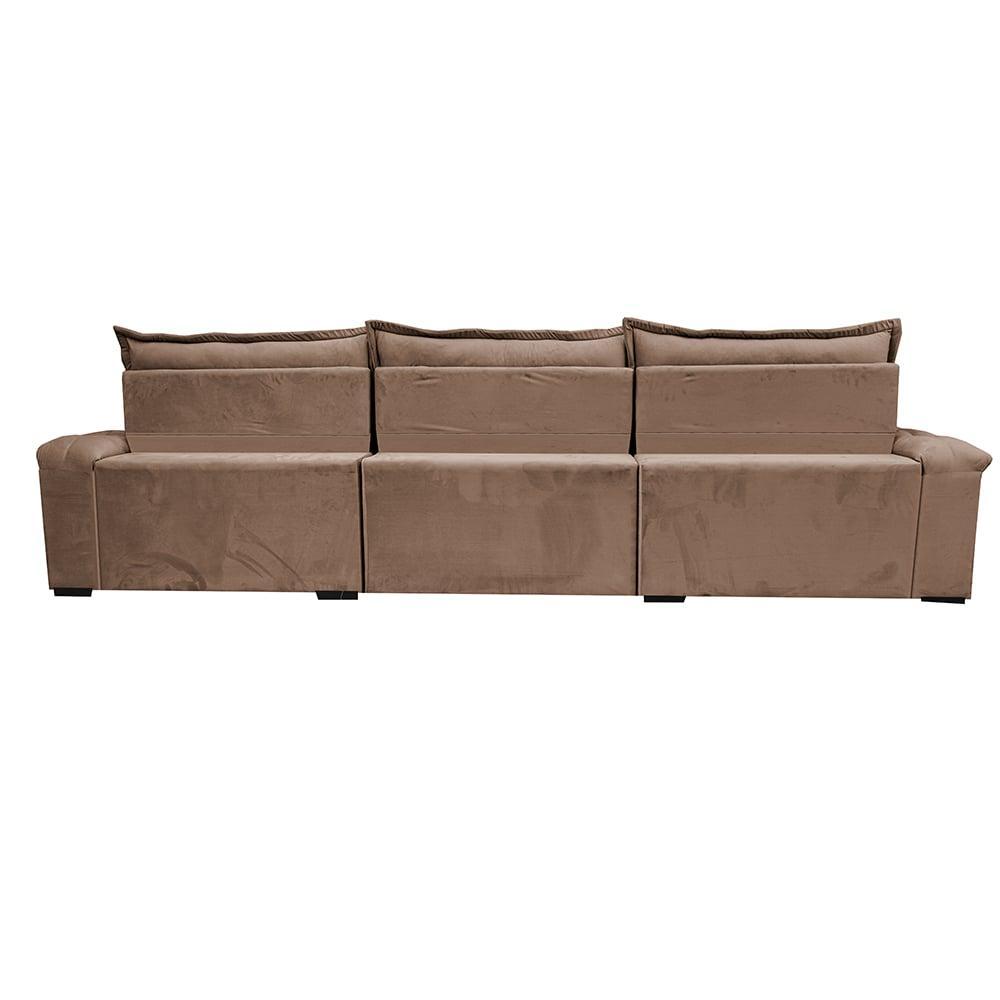 Sofá Retrátil e Reclinável 4,15m Cama inBox Big Fresh com SoftGel D40 Velupluma Castor - 6
