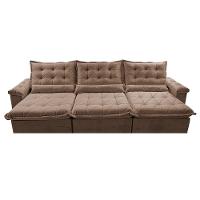 Sofá Retrátil e Reclinável 4,15m Cama inBox Big Fresh com SoftGel D40 Velupluma Castor - 5
