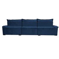 Sofá Retrátil e Reclinável 4,15m Cama inBox Big Fresh com SoftGel D40 Velupluma Azul - 6