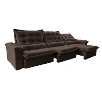 Sofá Retrátil e Reclinável 4,15m Cama inBox Big Fresh com SoftGel D40 Velupluma Café - 8
