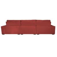 Sofá Retrátil e Reclinável 4,12m Austin com Molas no Assento Tecido Suede Velusoft Vermelho - 6