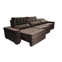 Sofá Retrátil e Reclinável 3,85m Cama inBox Big Star com SoftGel D40 Velupluma Café - 8