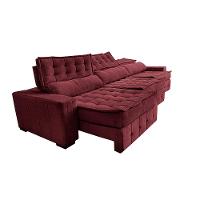 Sofá Retrátil e Reclinável 3,85m Cama inBox Big Puffer com SoftGel D40 Velupluma Vinho - 7