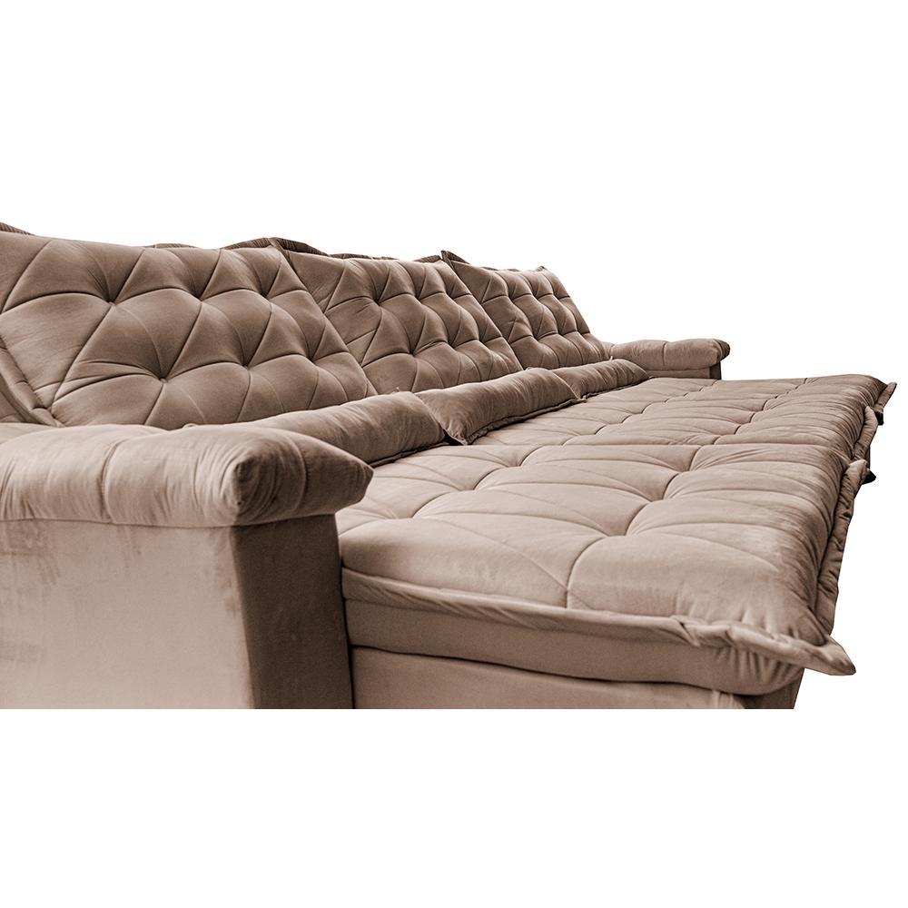 Sofá Retrátil e Reclinável 3,85m Cama inBox Big Fresh com SoftGel D40 Velupluma Castor - 4