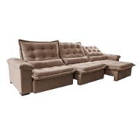 Sofá Retrátil e Reclinável 3,85m Cama inBox Big Fresh com SoftGel D40 Velupluma Castor - 8