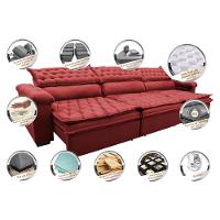 Sofá Retrátil e Reclinável 4,12m Molas Ensacadas Cama inBox Botonê Espuma Viscoelástico Vermelho - 3