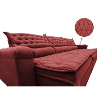 Sofá Retrátil e Reclinável 4,12m Molas Ensacadas Cama inBox Botonê Espuma Viscoelástico Vermelho