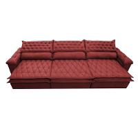Sofá Retrátil e Reclinável 4,12m Molas Ensacadas Cama inBox Botonê Espuma Viscoelástico Vermelho - 5