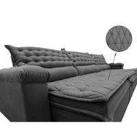 Sofá Retrátil e Reclinável 4,12m Molas Ensacadas Cama inBox Botonê Espuma Viscoelástico Cinza