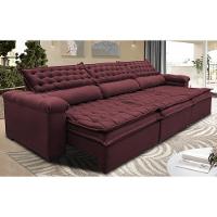 Sofá Retrátil e Reclinável 4,12m Molas Ensacadas Cama inBox Botonê Espuma Viscoelástico Vinho - 1