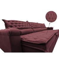 Sofá Retrátil e Reclinável 4,12m Molas Ensacadas Cama inBox Botonê Espuma Viscoelástico Vinho