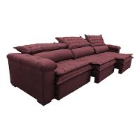 Sofá Retrátil e Reclinável 4,12m Molas Ensacadas Cama inBox Botonê Espuma Viscoelástico Vinho - 8
