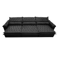 Sofá Retrátil e Reclinável 4,12m Molas Ensacadas Cama inBox Botonê Espuma Viscoelástico Preto - 5