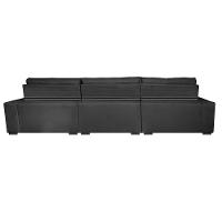 Sofá Retrátil e Reclinável 4,12m Austin com Molas no Assento Tecido Suede Velusoft Preto - 6