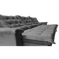 Sofá Retrátil e Reclinável 3,85m Cama inBox Big Fresh com SoftGel D40 Velupluma Cinza